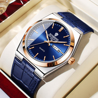 New Men Watch business Light Luxury brand ultra-thin Waterproof Leather Double Calendar Male Fashion Quartz Clock Watches