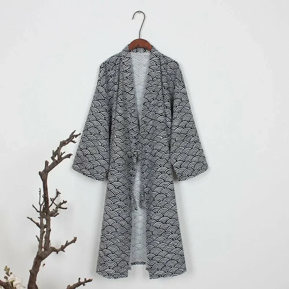 Pajamas Traditional Style Pijama Classic Robe Print Japanese Robes Nightwear Men's Gown Bathrobe Sleepwear Clothing