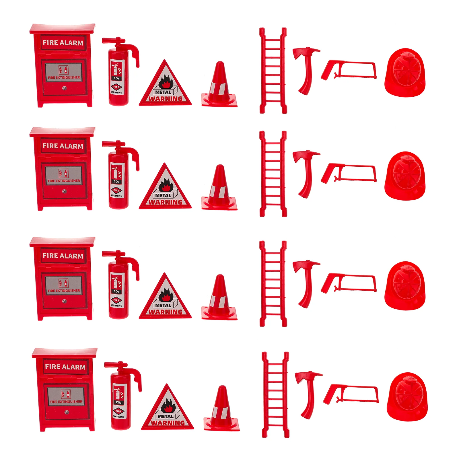 

4 Sets Mini Fire Tool Kids Toys Apparel Teaching Extinguisher Ladder Small Child