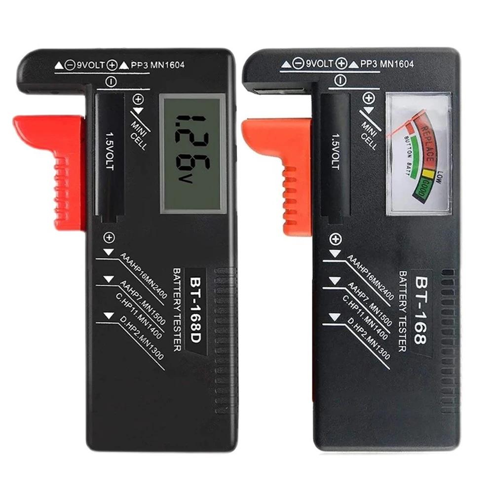 BT-168 /BT-168D Battery Capacity Check Detector Battery Analyzer Battery Checker Volt Measure for C D AA AAA 9V 1.5V Button Cell