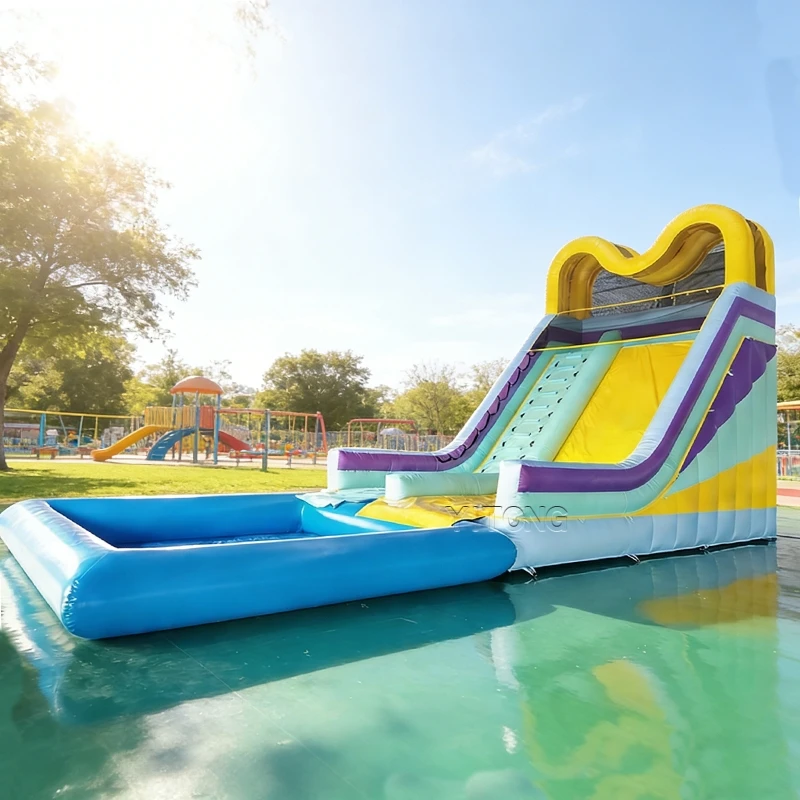 Inflatable Water Slide Bounce House Factory Price Inflatable Water Amusement Facilities Inflatable Water Slide with Pool