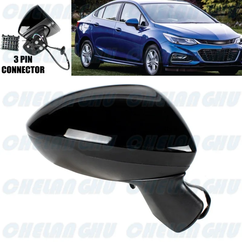 

Right Side 3 Pins Black Painted Heated Mirror Assembly 39125814/39063935 For Chevrolet Cruze 2016 2017 2018 2019 US Version