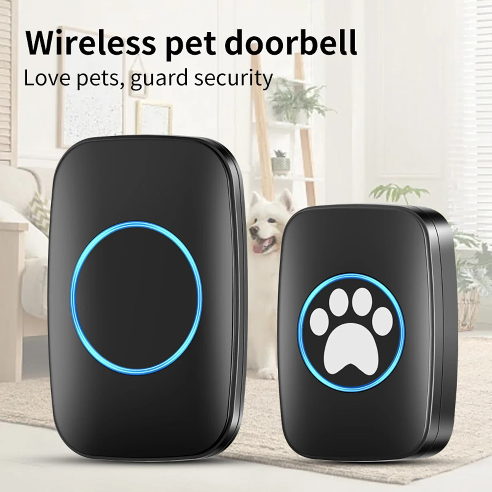 Wireless IP44 waterproof touch doorbell Smart LED flashing light Pet dog doorbell Waterproof pager flashing ring Dong doorbell