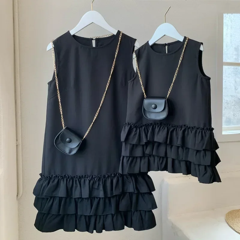 2024 Mother and Daughter Matching Clothing Women Dress for Mom and Me Equal Elegant Dresses Summer Baby Girls Elegant Clothes