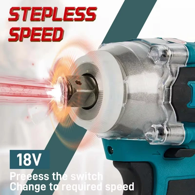 Imagem -02 - Makita Dtw285 520n.m Chave Elétrica de Impacto sem Fio Chave sem Escova de Alto Torque 18v Ferramentas Elétricas Recarregáveis