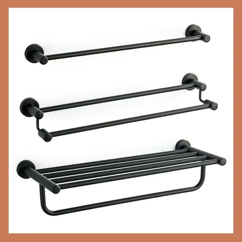 304 Stainless Steel Towel Rack No Drill Bathroom Storage Shelf Wall Mount Bath Towel Holder For Hotel Hospital Home