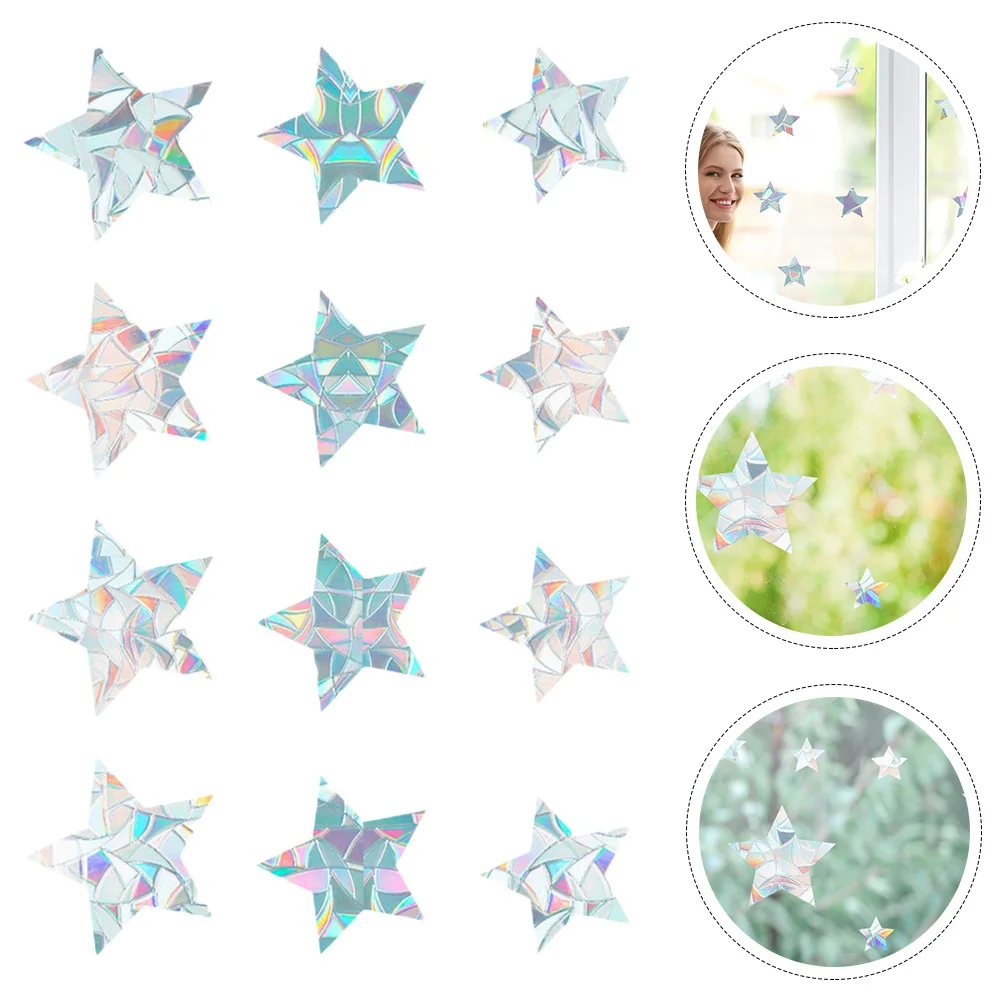 

12Pcs Anti-Collision Window Clings Static Glass Decals Prevent Bird Strikes Removable Decorative Window Clings for Home Use