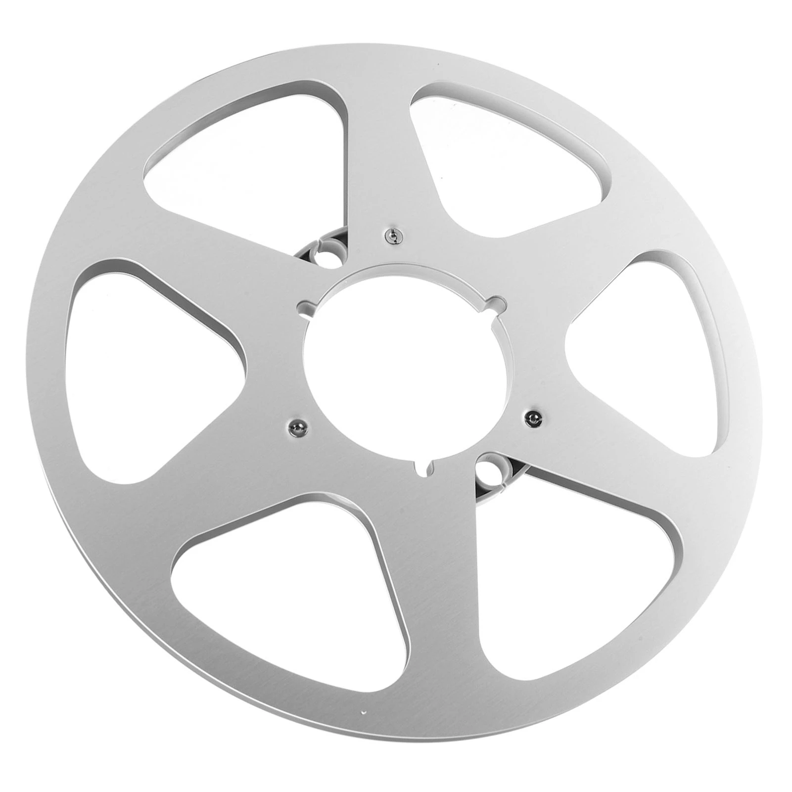 بكرة مفتوحة من سبائك الألومنيوم 6 فتحات مسامير من الفولاذ المقاوم للصدأ 1/4 10.5 بوصة بكرة فارغة لمشغل شريط بكرة إلى بكرة #2