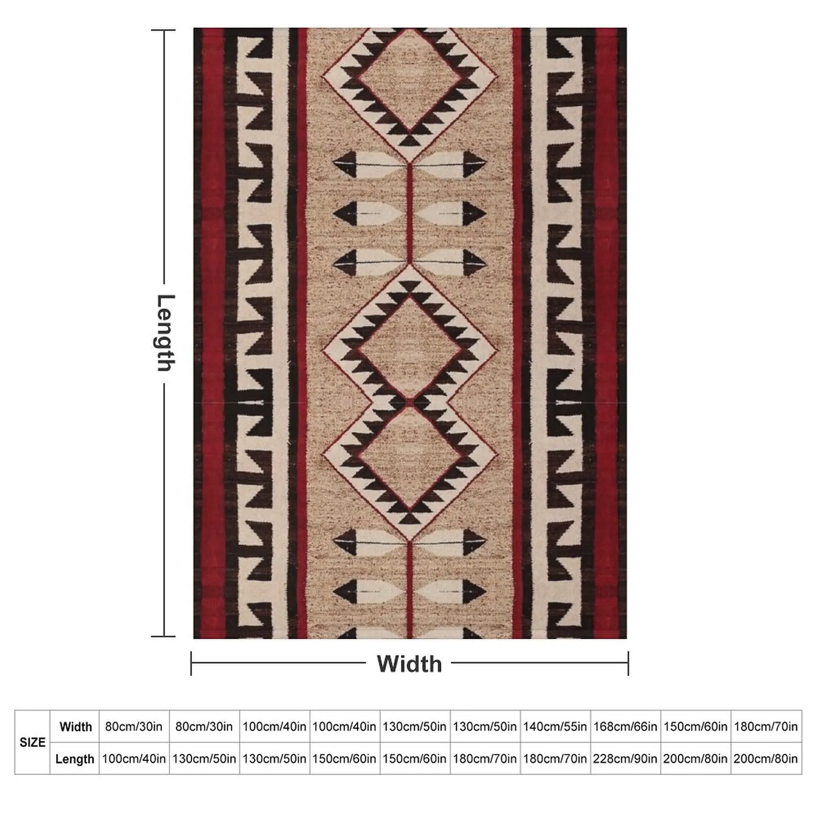 The Eternal Navajo Pattern Throw Blanket couch cozy soft plush fuzzy picnic outdoor blanket