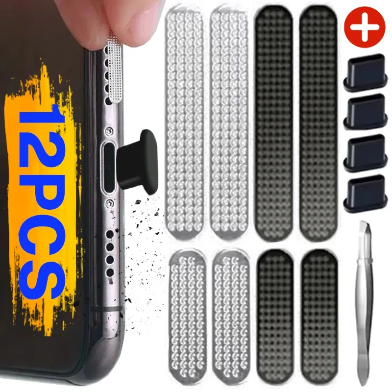

1-12 шт. универсальная металлическая сетка-наклейка для защиты от пыли для динамиков iPhone 16, 15 Pro Max, 16 Plus