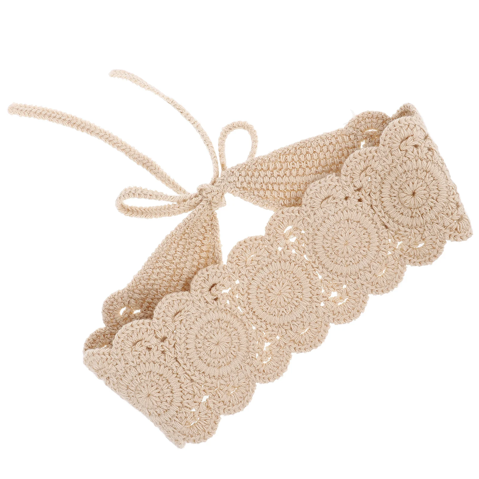 

Handwoven Knitted Lace Headbands Cotton Summer Hair Wraps Vintage Floral Bandanas Women Accessories Bandanas Knitted Bandana