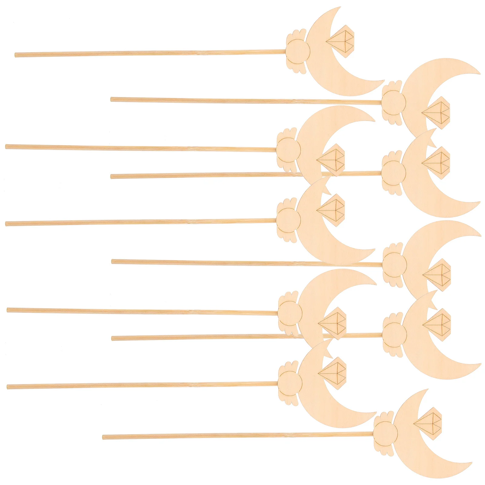 10 pçs diy fada vara pintura de madeira artesanato para crianças decoração criativa palco desempenho fada diy graffiti graffiti para crianças