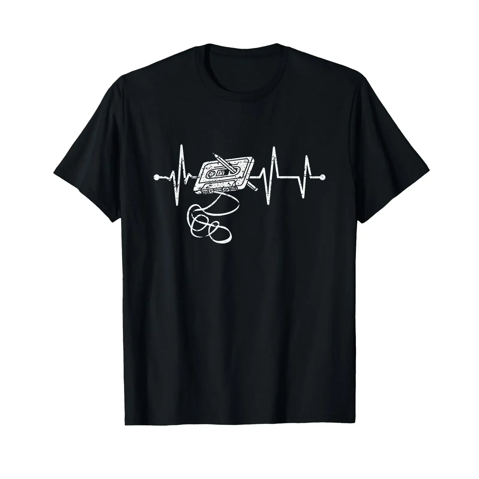 Oldschool Party Tape Retro Music Cassette Heartbeat Vintage Mixtape T Shirt for 80s 90s Fans Adults Black S vintage Washed