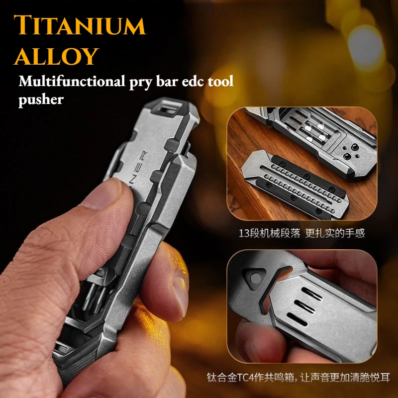 TC4 Titanium Alloy Multi-functional Pry Bar Screwdriver Portable Easy Carry EDC Outdoor Emergency Window Breaker High-end Tools