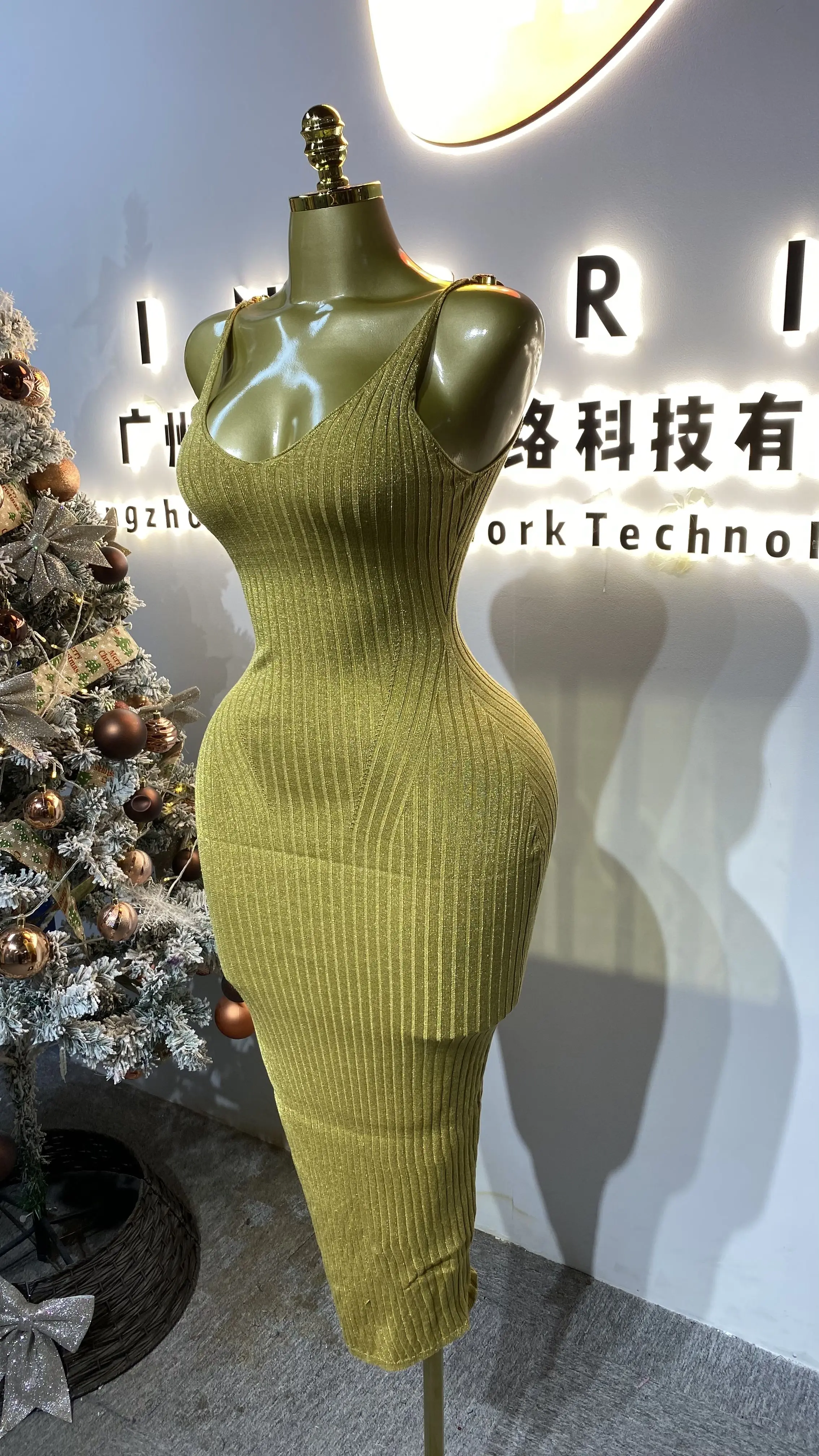 Casual beachwear bikini cover-up sleeveless maxi evening dress sequined summer knit dress-GZXX423