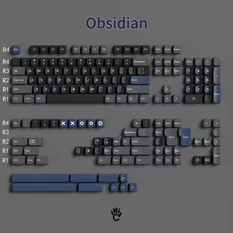 Obsidian Two-color Theme Keycaps 171keys YMK Profile Keycap Custom PBT Keyboard Caps for Mechanical Keyboard Gaming Accessories