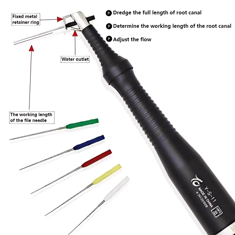 Dental Air Sonic Endo Irrigator With 12Pcs File needles Air Ultrasonic 4 Holes Root Canal Cleaning Handpiece Dentistry Tools