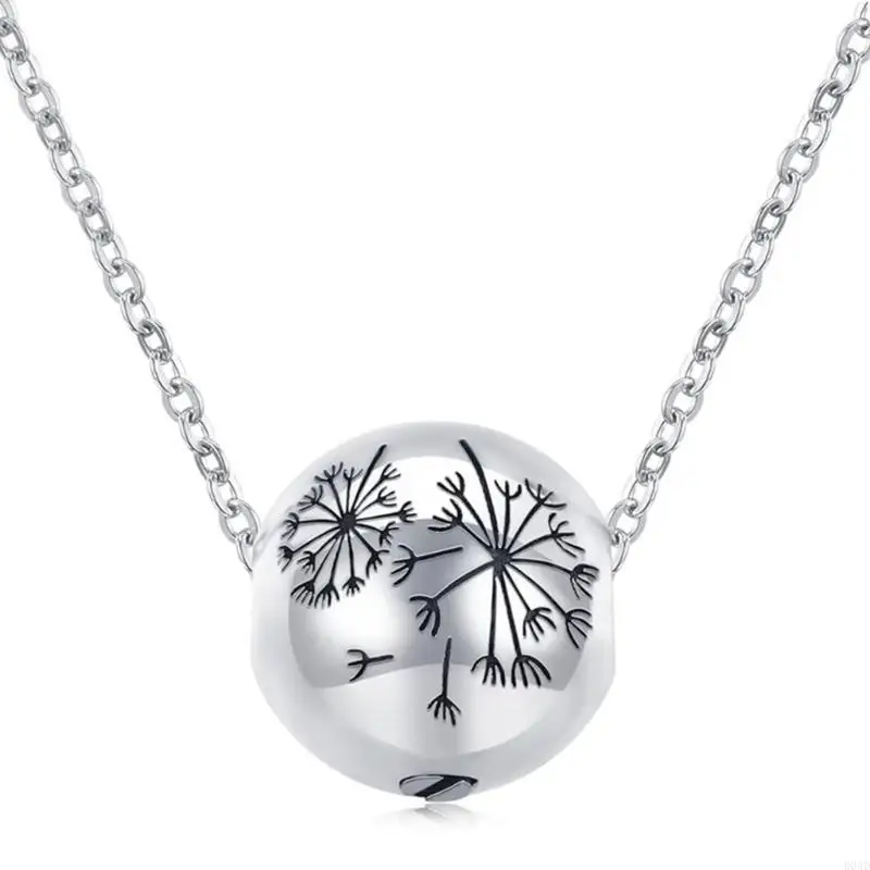 D0AD Dandelions Ashes Locket Memorial Jewelry Cremation Box Casual Wear Metal Casket Cremation Jewelry Urn Necklace for Ashes