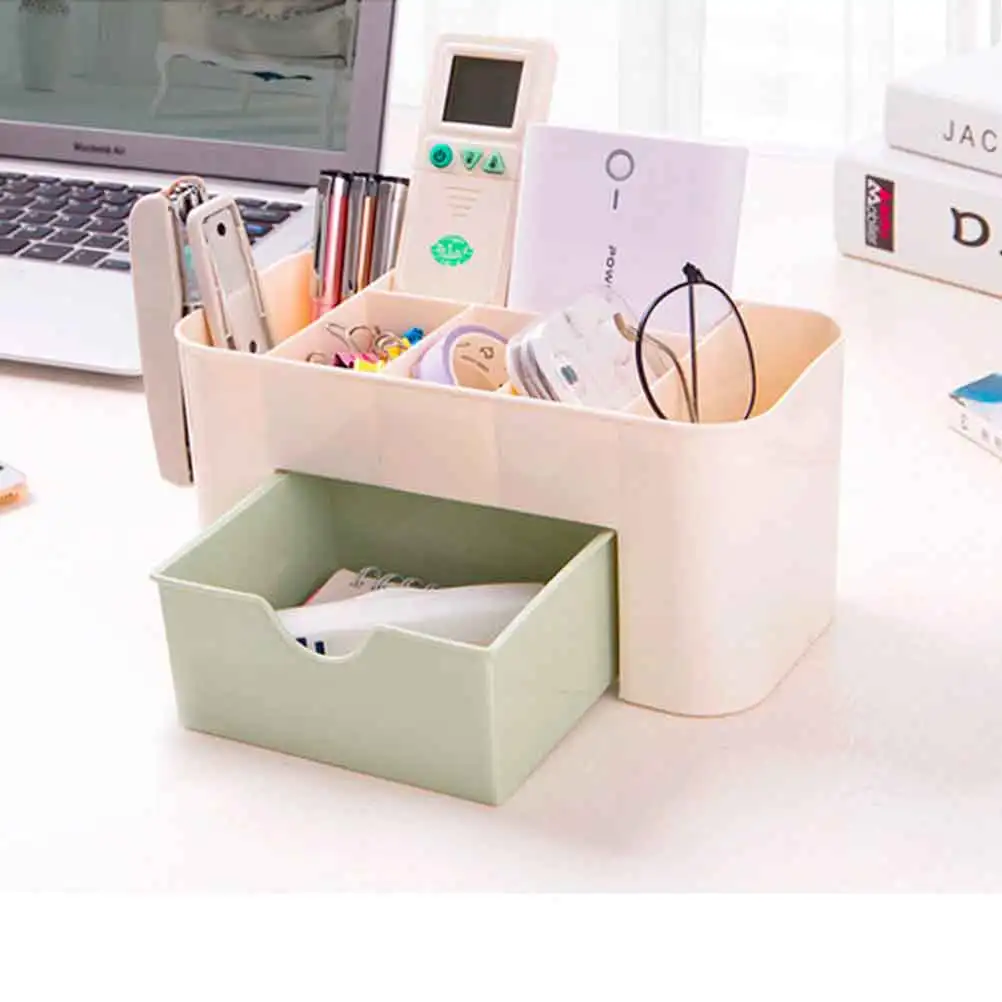 

1pc Plastic Desktop Box Green Thickened Shatter-Resistant Multi-Compartment Storage Case For Jewelry Bracelet Necklace