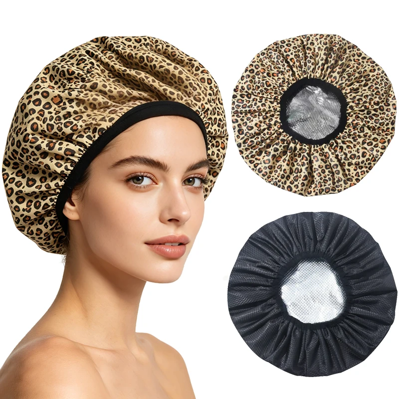 1 pièce Bonnet auto-chauffant en feuille d'aluminium épaissie pour masque capillaire à vapeur, portable, pour soin lissant et application d'huile, outil de coiffure