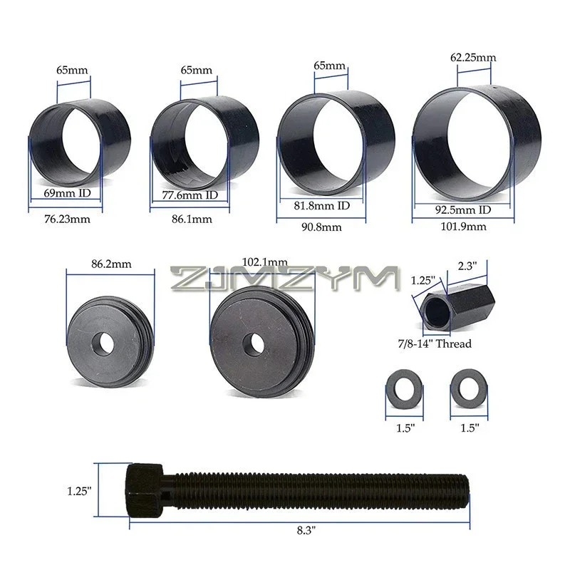 23Pcs Wheel Bearing Press Kit for Front Wheel Drive Bearing Removal & Install, Wheel Bearing Puller Tool Set with Sliding Screws