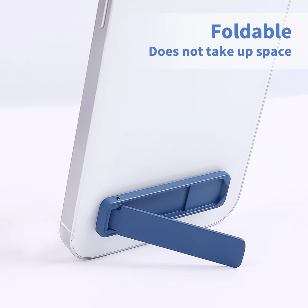 Ultra Thin Mini Metal Folding Mobile Phone Bracket Back Sticker Alloy Invisible Phone Desktop Stand Support For iPhone Samsung