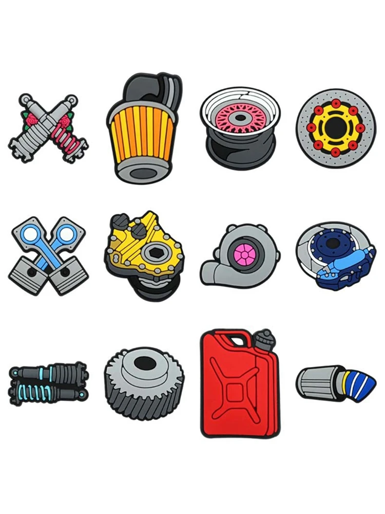 1/12 pièces de diverses formes de chaussures, breloques, accessoires de bouton de pantoufle et pièces automobiles, pour cadeau d'anniversaire populaire