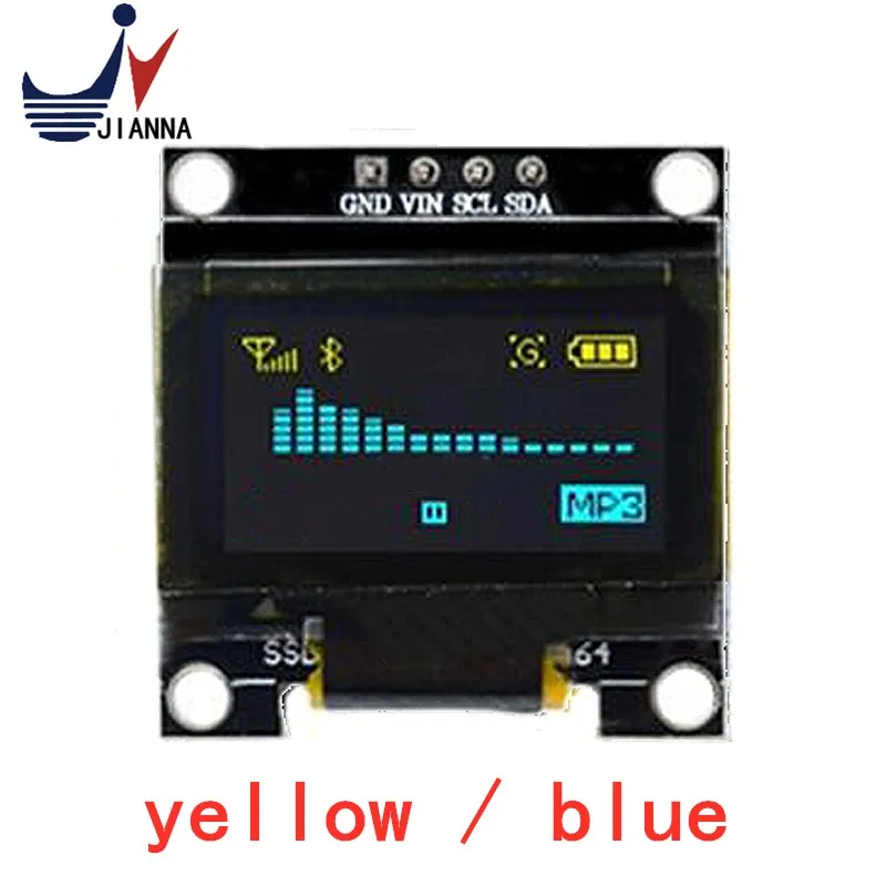 Yellow- blue double color white 128X64 OLED LCD LED Display Module For arduino 0.96" I2C IIC Communicate