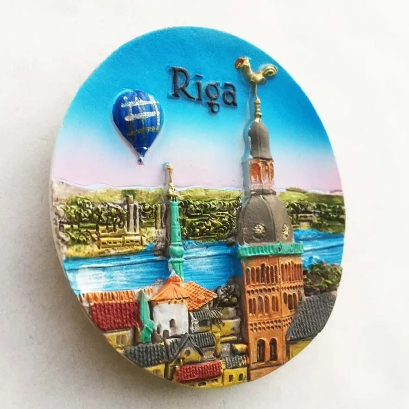 Lettonia souvenir da viaggio adesivi magnetici per frigorifero Riga souvenir turistici magneti per frigorifero regali di nozze adesivi magnetici