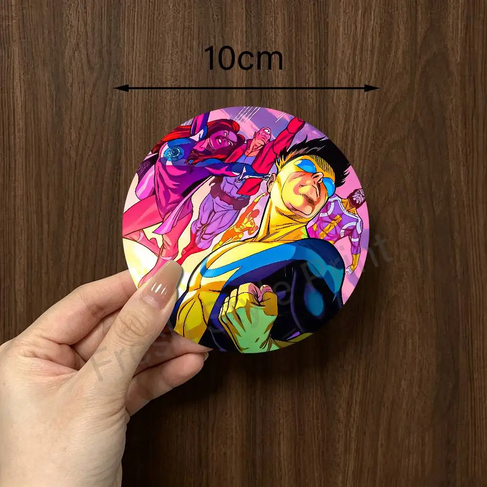 I-Invincible Mark Atom Eve Round Wooden Coasters For Cute Design Suitable for Drinks Tea,Coffee Home Perfect Gift