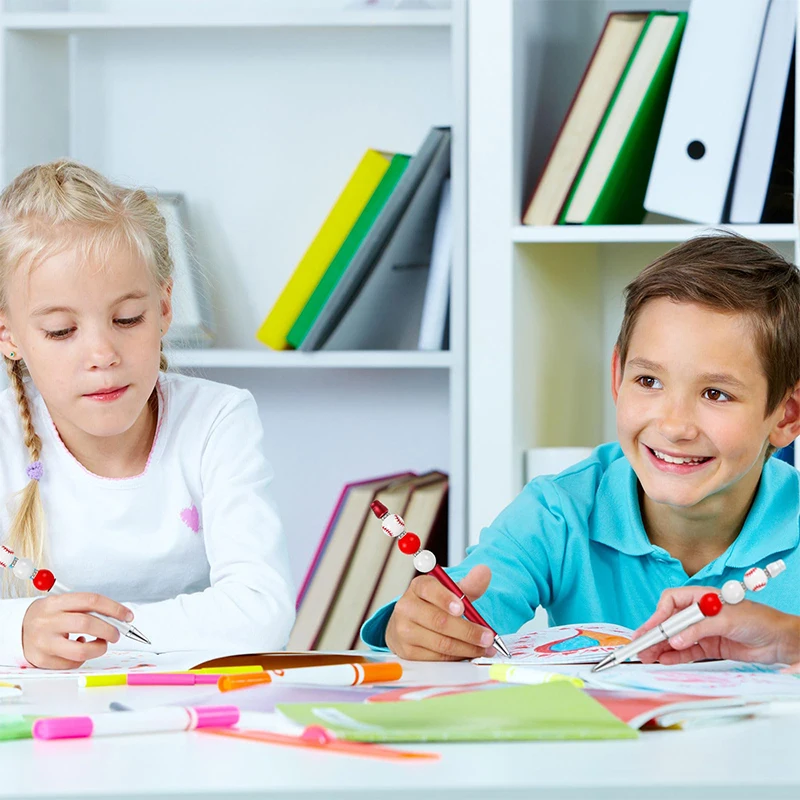 DIY용 구슬 볼펜, 검정 잉크 구슬 펜, 다색 펜, 어린이 학생 사무실 학교 용품, 50 개