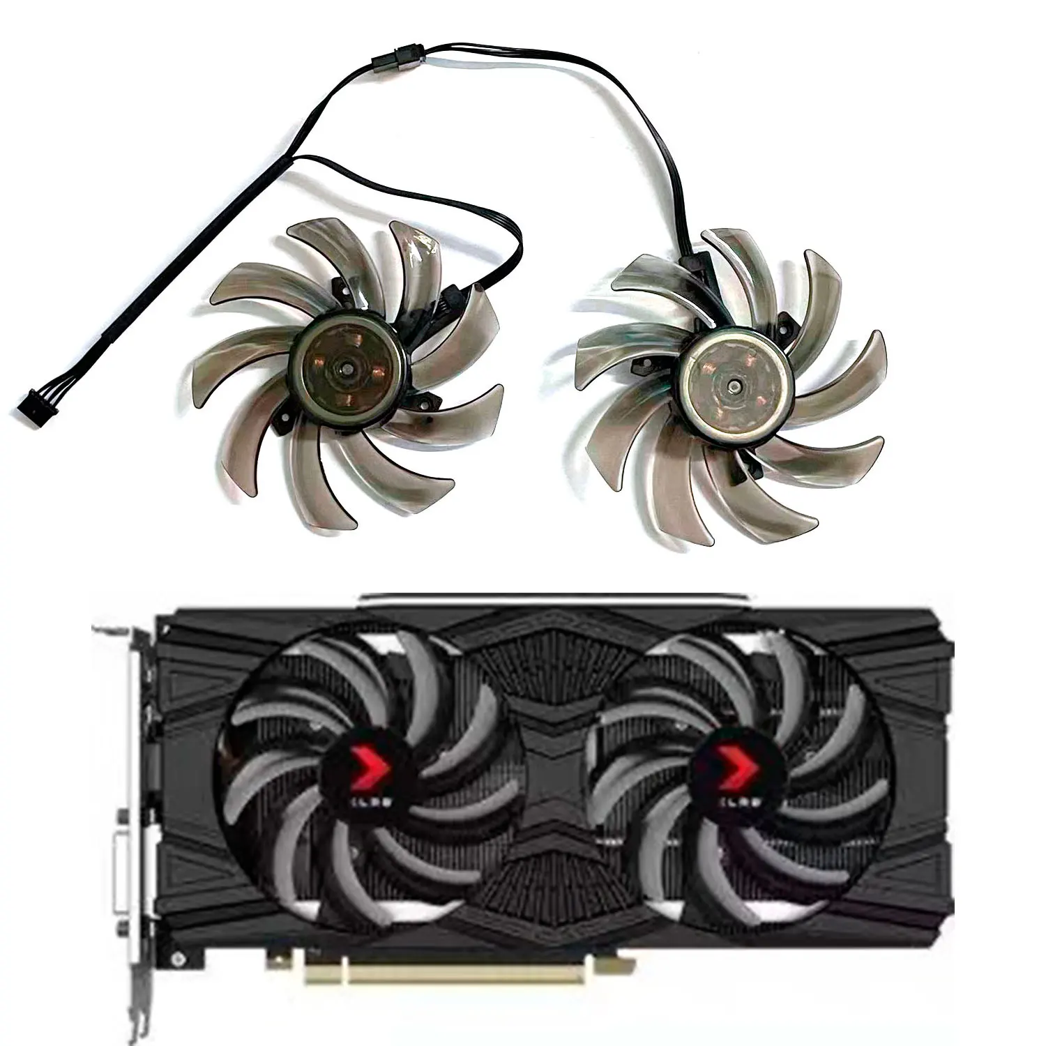 

2 FAN Brand new 85MM 4PIN RTX2060 GPU fan for PNY GeForce RTX 2060 REVEL GTX1660SUPER GTX1660TI graphics card