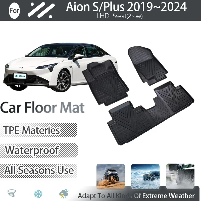 Car Floor Mats For Aion S Plus Leahead iA5 GAC-Honda EA6 2019~2024 5SEAT Waterproof LHD Foot Carpet Floor Cover Auto Accessories