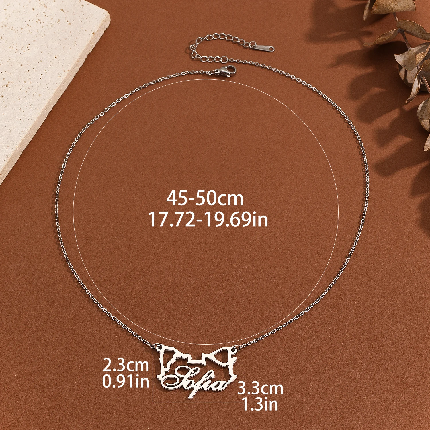 QIMING Custom Pomerainan Dog Ear Name Pendant Necklace For Women Men Stainless Steel Jewelry Pet Memorial Gift