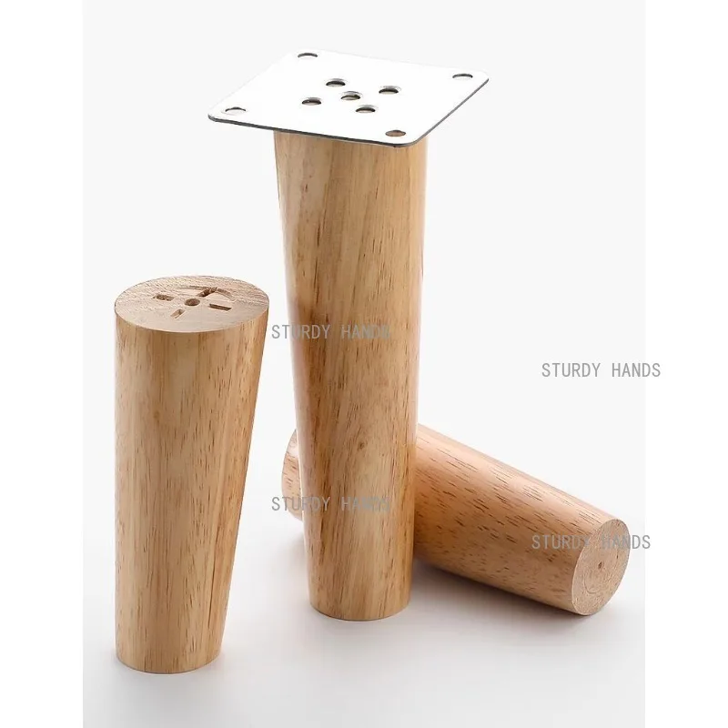 2PCS Solid Wood Sofa Legs, Cabinet Support Feet, Furniture Support Feet, Straight/tilted Table Legs Home Accessories with Screws