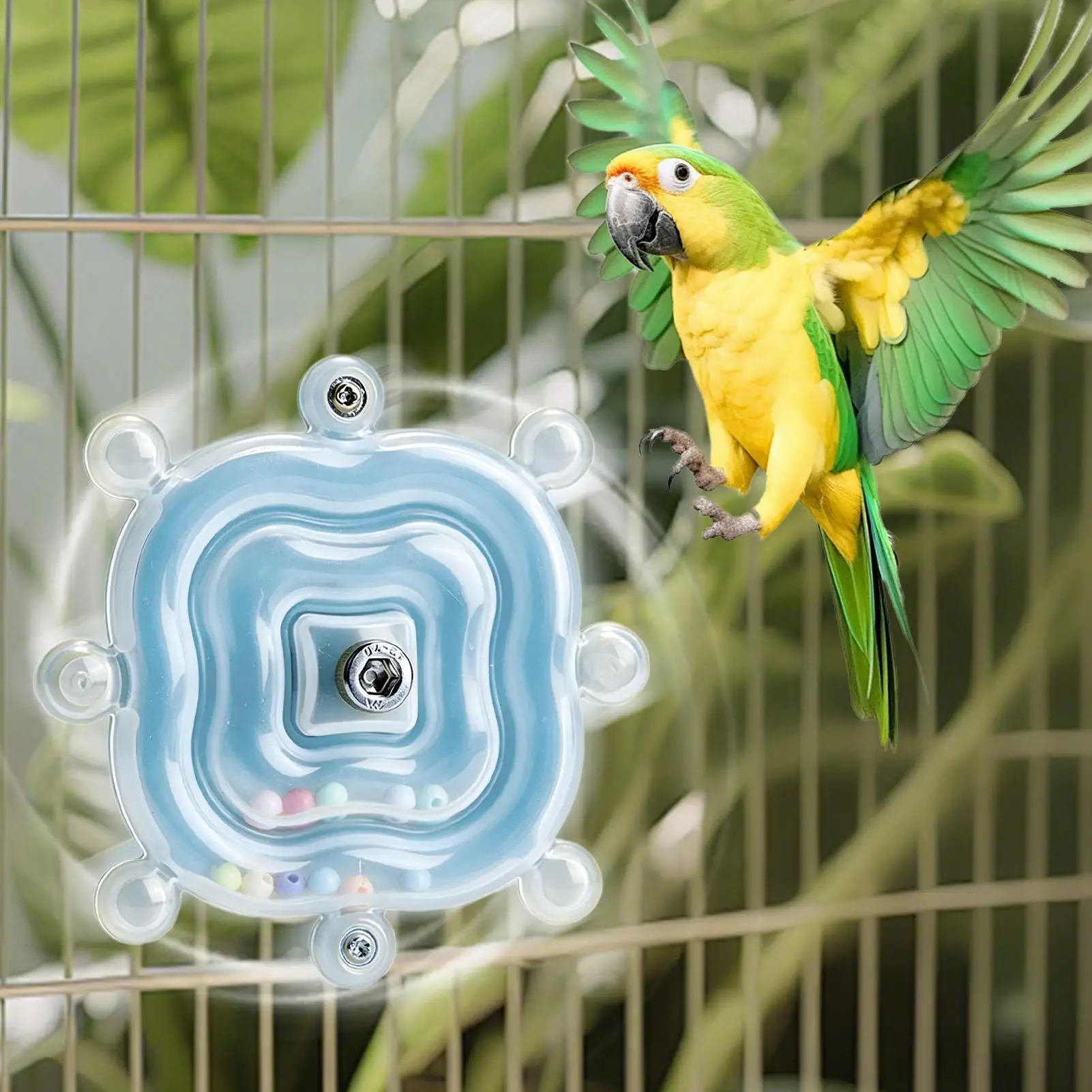 Jouet interactif pour perroquet, jouet de cage à oiseaux pour perroquets, distributeur de friandises rotatif, pour la stimulation mentale et le divertissement des oiseaux