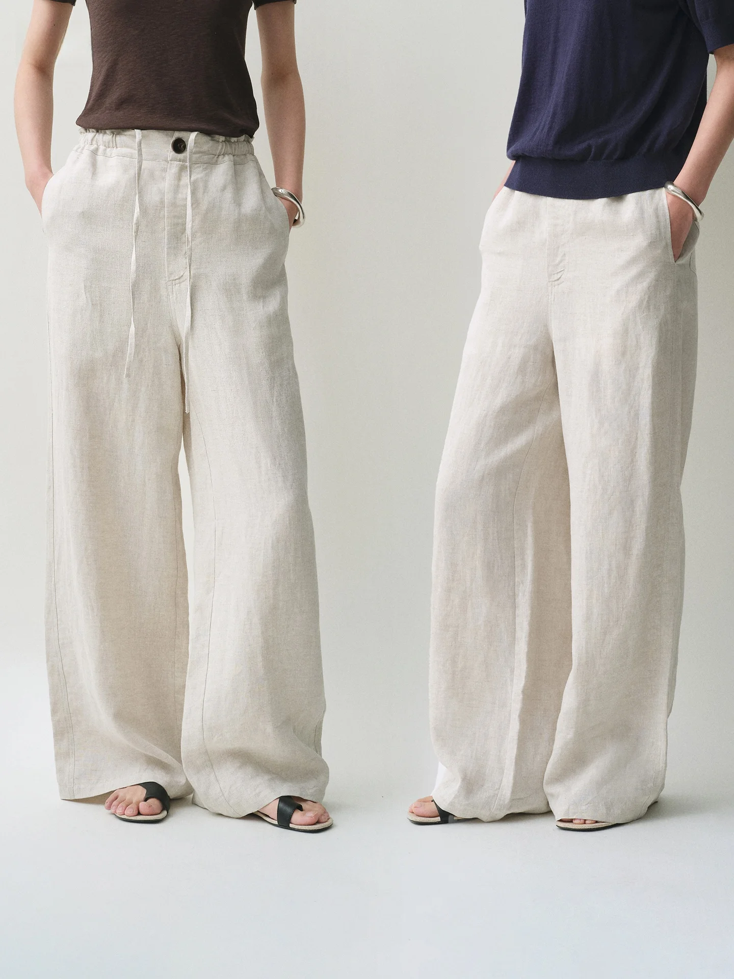 

Silavie Pure Hanflax Loose Fit Straight Leg Trousers Elastic Drawstring Casual Pants for Women Autumn Season Chinese Manufact...