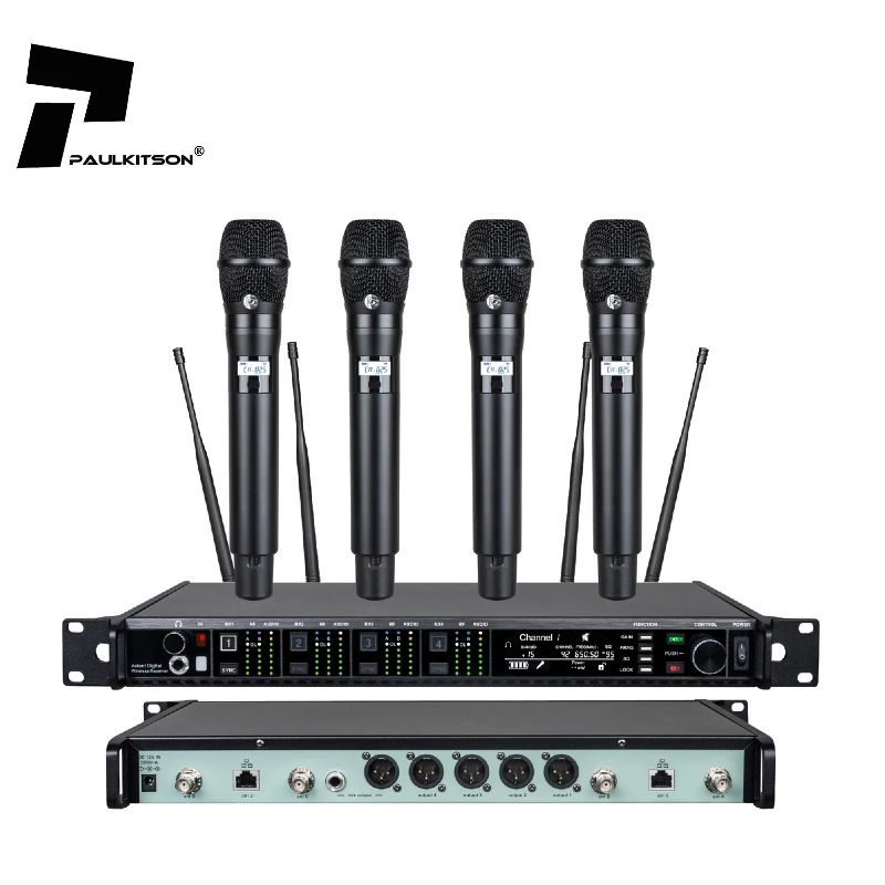 AD4Q Professional Wireless Microphone 8 Channel UHF 470-940mhz Studio Microphone For Shure Microphones