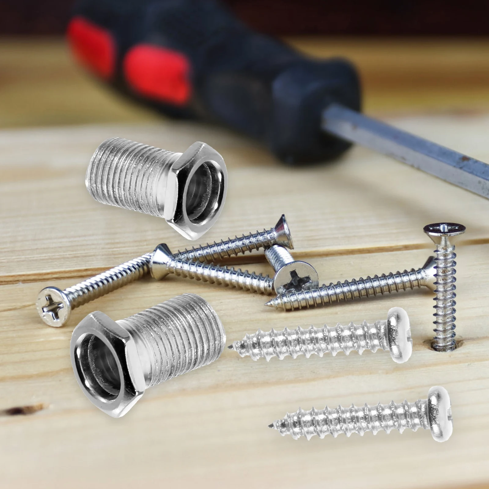 

6 Pcs Guitar Tuner Bushings Washers Screws Set for Acoustic Electric Folk Guitars Accessories Tuning Pegs Hardware Replacement