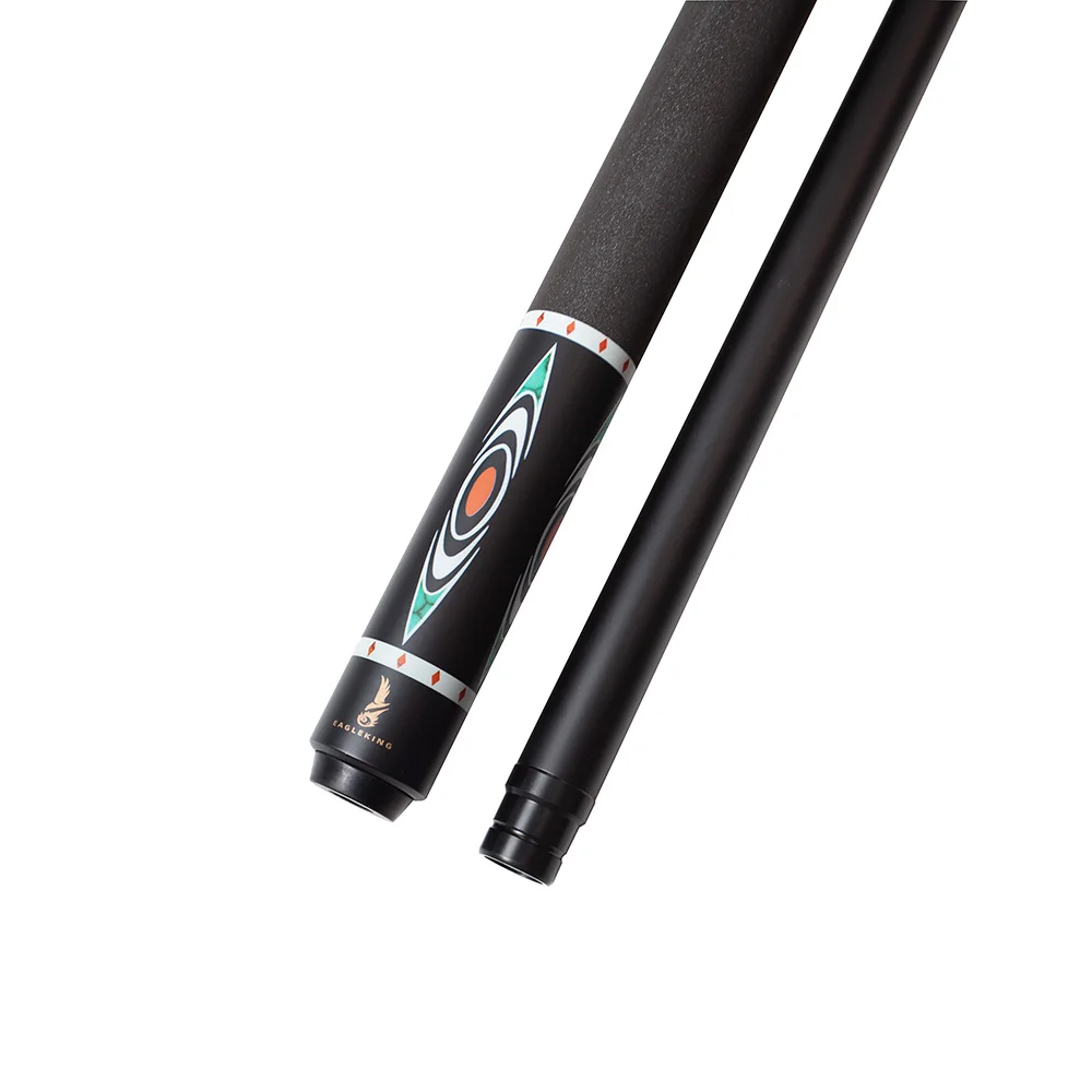 Black Fiberglass Pool Cue Stick, 12.4mm tip ,3/8×8 Radial Joint, Professional Billiard Cue with High-Quality Pigskin Tip