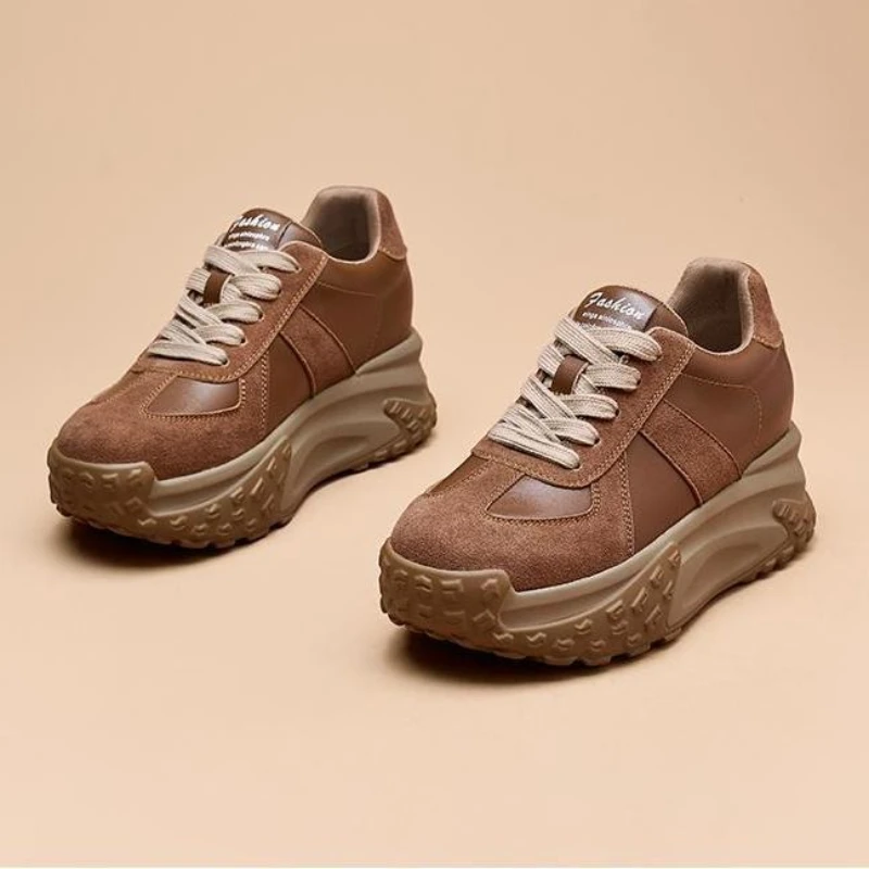 

​Women 2025 Spring Autumn Chunky Platform Dad Shoes New Trendy Sports Casual Versatile Hidden Wedge​