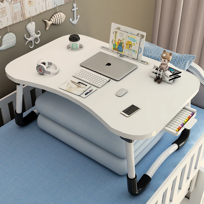 سرير قابل للطي طاولة صغيرة مكتب الدراسة دفتر طاولة الكمبيوتر قوس كسول غرفة نوم عنبر الكتابة