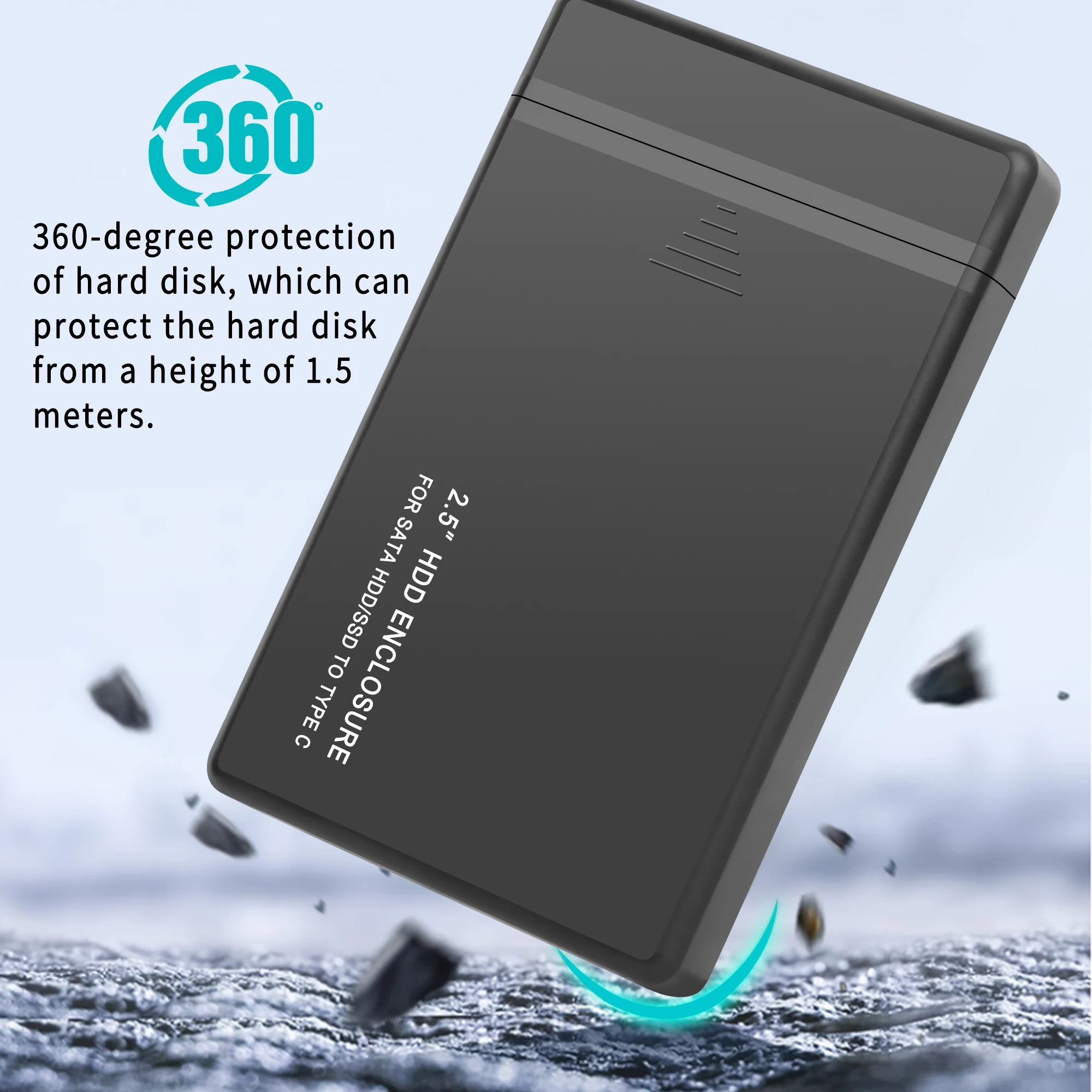 2.5インチHDDエンクロージャ SATA - USB 3.1 外付けモバイルハードドライブケース 5Gbps高速エンクロージャ SATA SSD HDDストレージケース ノートパソコンPC用