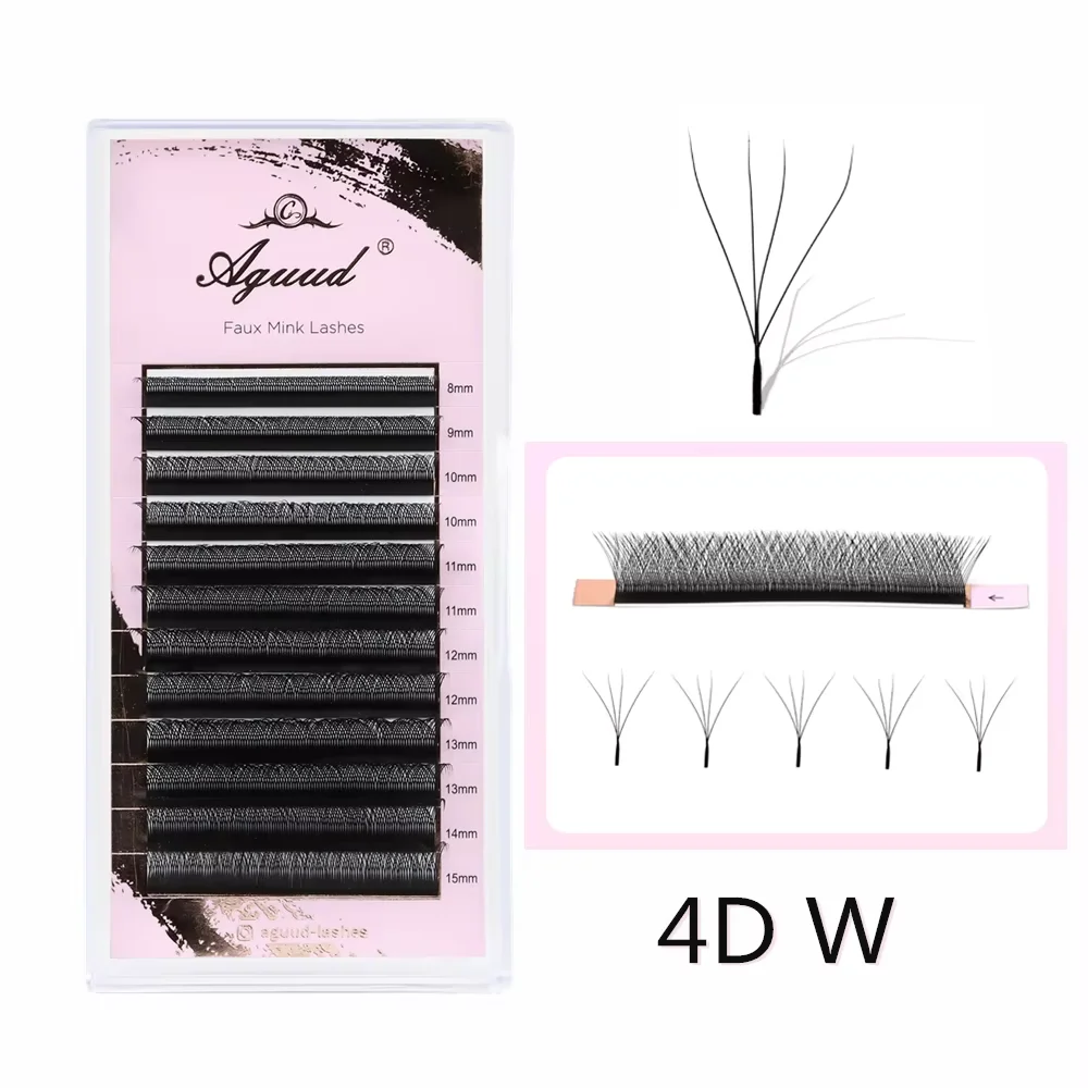 AGUUD 2D Y Lashes Extension Vorgefertigte Voume Fans Faux Nerz Wimpern Premium Mesh Net Cross Lash Einzelne Spitzen 2D Y-förmige Wimpern – Detail 16