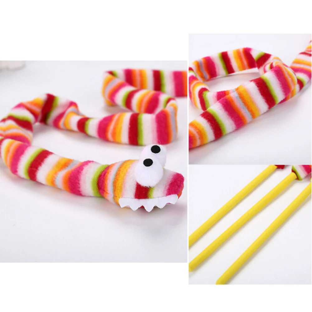 

Wand Rainbow Snake Teaser Stick Design Interactive Cat For Kitten Play Exercise Cat Catch Stick