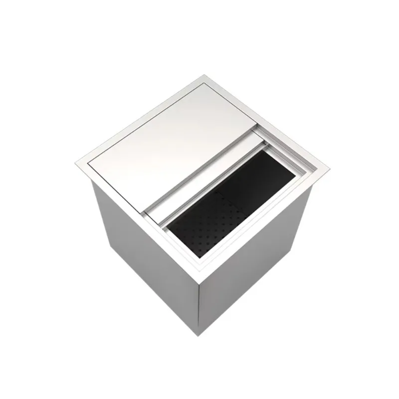 Customizable Coffee Shop Ice Storage Tank Embedded Stainless Steel Heat Insulated Ice Storage Tank Ice Bucket