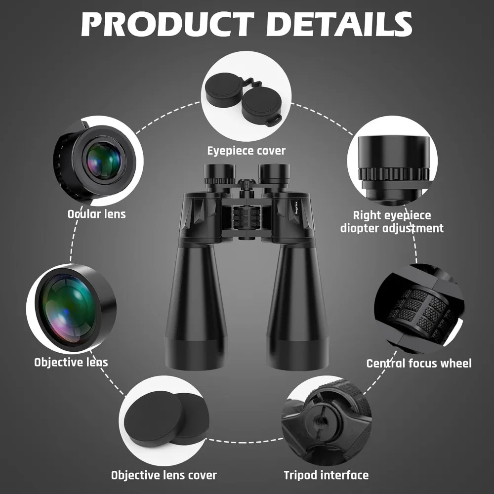 مناظير علم الفلك بفتحة كبيرة 70 مم لعرض المسافات الطويلة، مقاومة للماء والضباب #6