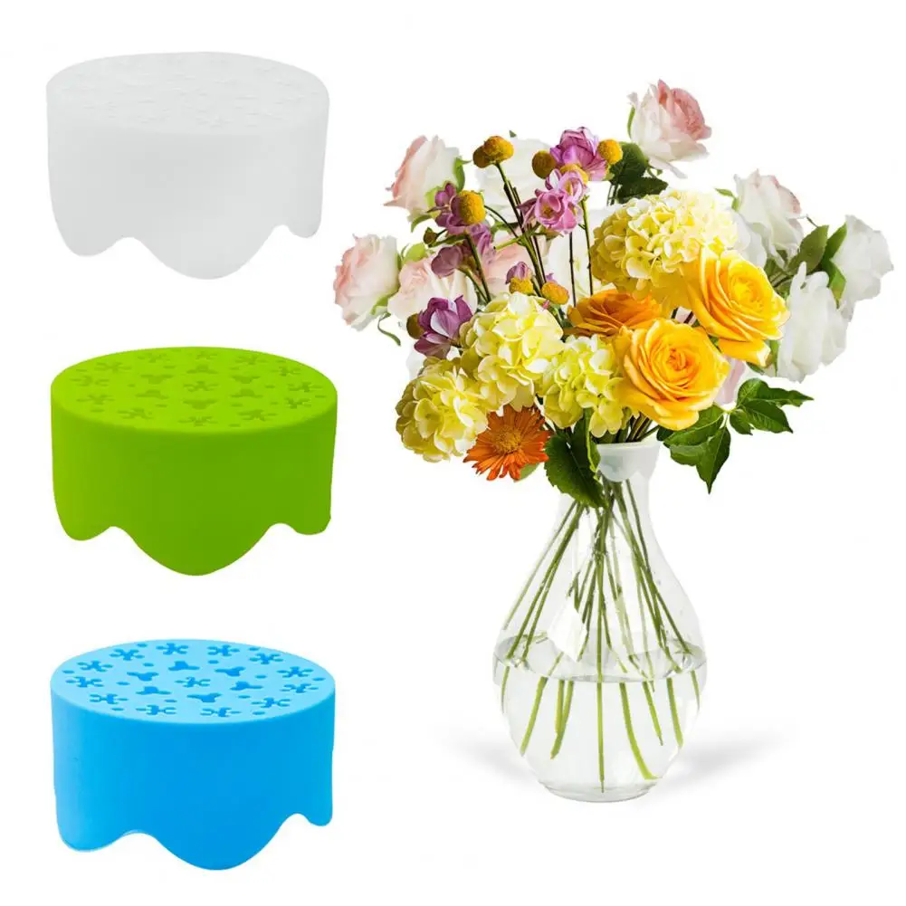 Floral Grid Holder Silicone Flower Arrangement Grid Bouquet Stem Holder with Multi-holes Vase Plant Fixation Wire for Floral