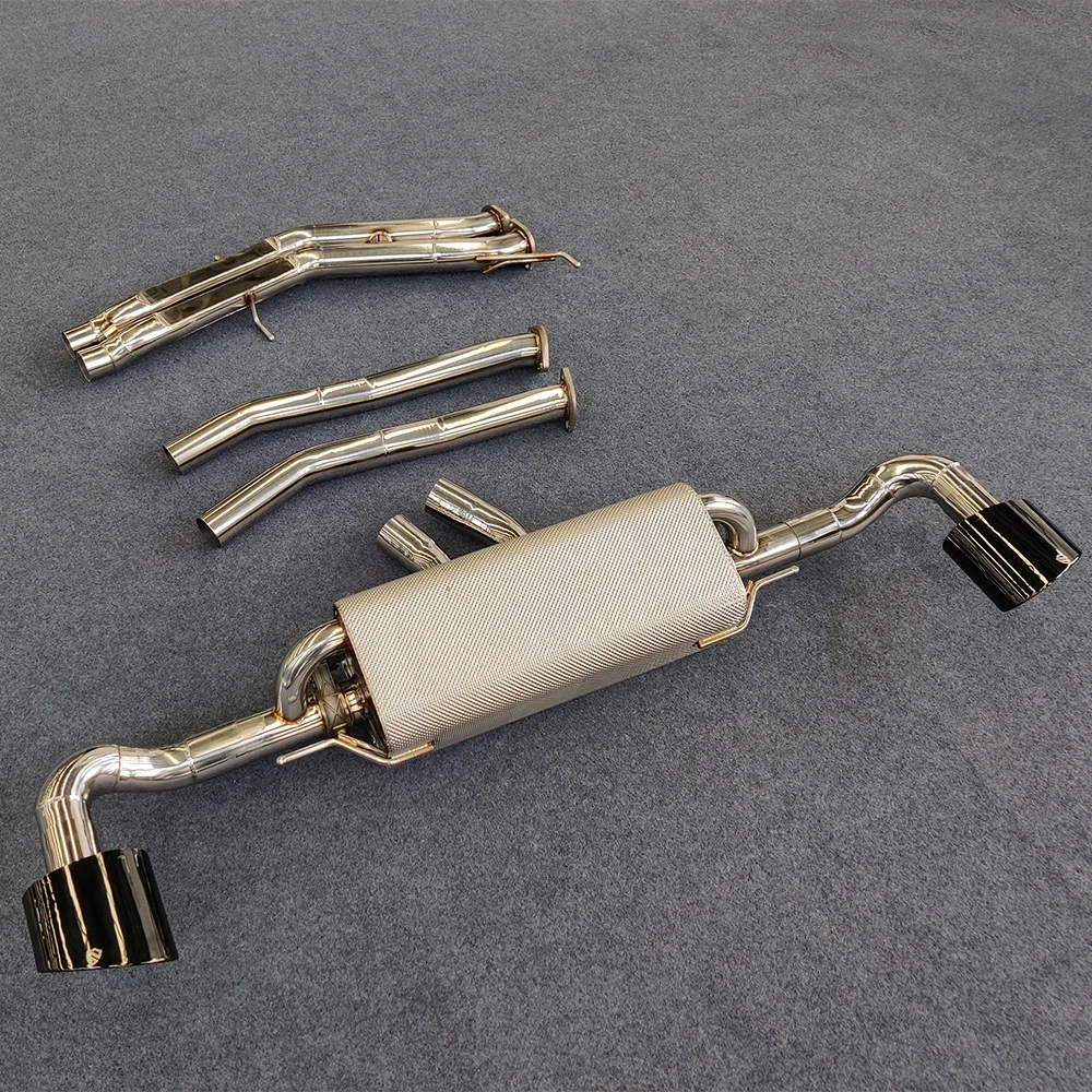 كاتم صوت صمام 304 من المصنع مع جهاز تحكم عن بعد لعادم Audi Q8 3.0t Valvetronic Catback #3