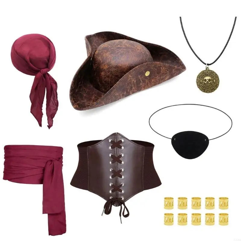 Kit Pirate – Foulard, Collier, Cache-Œil et Ceinture – photo 4